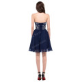 Grace Karin Sexy Strapless Chiffon Short Navy blue Prom Dress CL6049-1